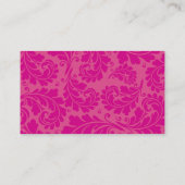 ビジネスモダンカーはっきりしたドが華やかなホットピンクブラック 名刺 (裏面)