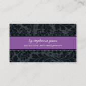 ビジネスモダンカーはっきりしたド紫色の黒 名刺 (裏面)