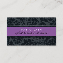 ビジネスモダンカーはっきりしたド紫色の黒 名刺