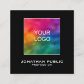 ビジネスモダンカードの追加ここにロゴをアップロード スクエア名刺 (正面)