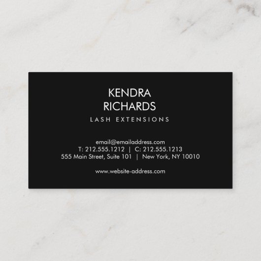 ビジネスモダンカードを持つグラマー・ガール 名刺 (裏面)