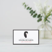 ビジネスモダンカードを持つグラマー・ガール 名刺 (スタンド正面)