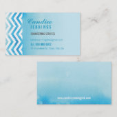 ビジネスモダンカード：山形の水色ブルー 名刺 (正面/裏面)