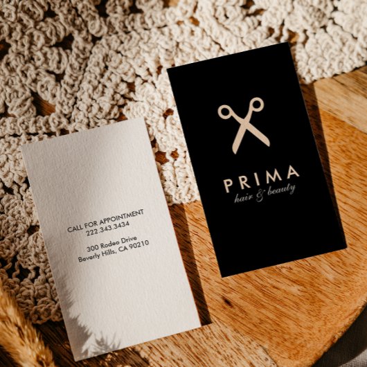 ビジネスモダンカード |美容院、髪のサロン。 名刺