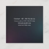 ビジネスモダンカードqrコード，編集可能，グラデーション スクエア名刺 (裏面)