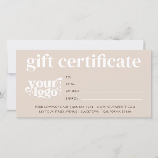 ビジネスモダンギフト券とロゴカスタム付き (正面)
