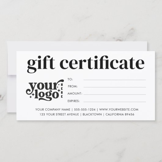 ビジネスモダンギフト券とロゴカスタム付き (正面)