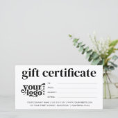 ビジネスモダンギフト券とロゴカスタム付き (スタンド正面)