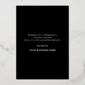 ビジネスモダンクミニマルリスマス企業のブラック 箔シーズンカード (裏面)