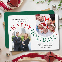 ビジネスモダンクリスマスホリデーカードグリーン シーズンカード