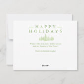 ビジネスモダングリーンパインツリーウォーターカラー シーズンカード (裏面)