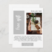 ビジネスモダングレイ無料ギフトEメールのプロモーション 案内状 (正面/裏面)