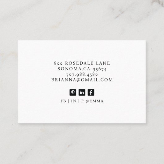 ビジネスモダンコンサルタント写真名刺 名刺 (裏面)