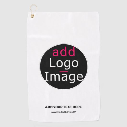 ビジネスモダンシックなカスタマイズ可能なロゴホワイト ゴルフタオル (正面)