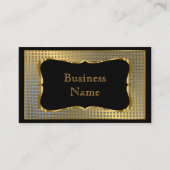 ビジネスモダンスタイリッシュ金ゴールドブラックメタルルック 名刺 (正面)