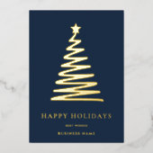 ビジネスモダンスミニマルクリスマ企業のス 箔シーズンカード (正面)