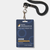 ビジネスモダンセミナー会議イベント バッジ (正面(ネックストラップ付))