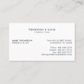 ビジネスモダンチミニマルームのメンバーの写真グリッド 名刺 (裏面)