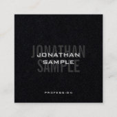 ビジネスモダンテンプレートプレミアムブラックエレガント スクエア名刺 (正面)