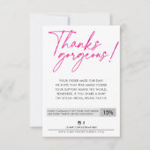 ビジネスモダンディスカウントボールペンホットピンク サンキューカード (正面)