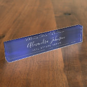 ビジネスモダンネイビーブルーエレガントプロフェッショナル デスクネームプレート (側面)