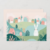 ビジネスモダンハッピーイースターバ芸術的ニー シーズンカード (正面/裏面)