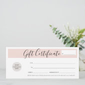 ビジネスモダンバウチャーエレガントピンクのロゴ 招待状 (スタンド正面)