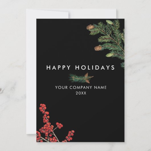 ビジネスモダンパイン企業のコーンのクリスマスカード (正面)