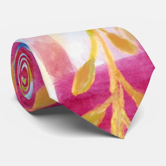 ビジネスモダンパターンアブストラックブルーピンクウォータコール ネクタイ (ロール)