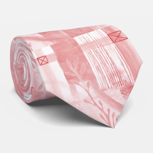 ビジネスモダンパターンAbstracオレンジ ネクタイ (ロール)