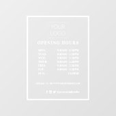 ビジネスモダンパーソナライズされたロゴの営業時間 ウィンドウサイン (シート)