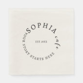 ビジネスモダンパーソナライズされたロゴカクテル スタンダードランチョンナプキン (正面)