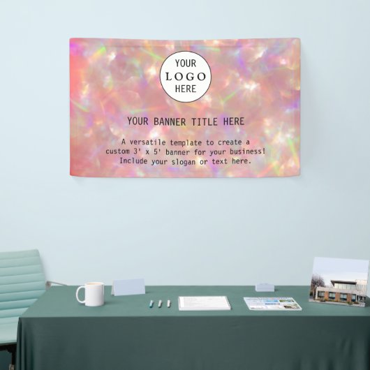 ビジネスモダンフェミニン赤面ピカスタムンクロゴBa 横断幕 (トレードショー)