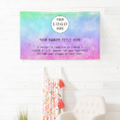 ビジネスモダンフェミニン赤面ピンクカスタムのロゴ 横断幕 (インサイチュ)