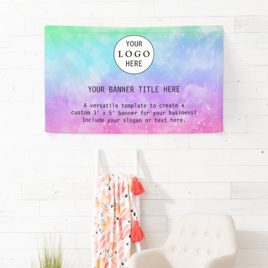 ビジネスモダンフェミニン赤面ピンクカスタムのロゴ 横断幕 (インサイチュ)