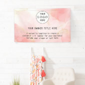 ビジネスモダンフェミニン赤面ピンクカスタムのロゴ 横断幕 (インサイチュ)