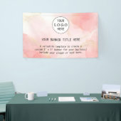 ビジネスモダンフェミニン赤面ピンクカスタムのロゴ 横断幕 (トレードショー)