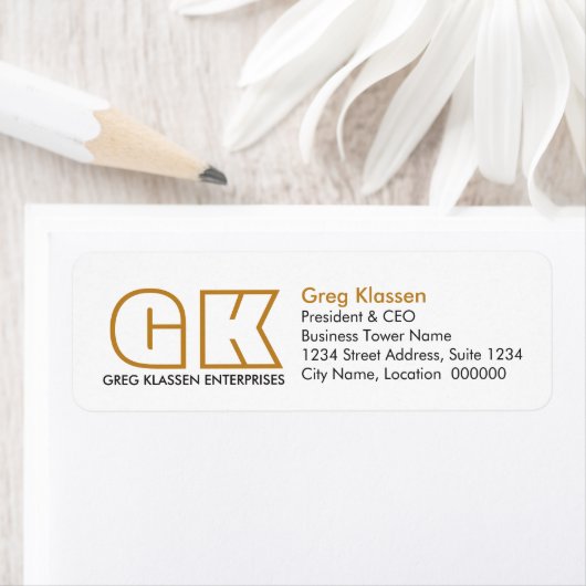 ビジネスモダンブラウンと金ゴールド ラベル (インサイチュ)