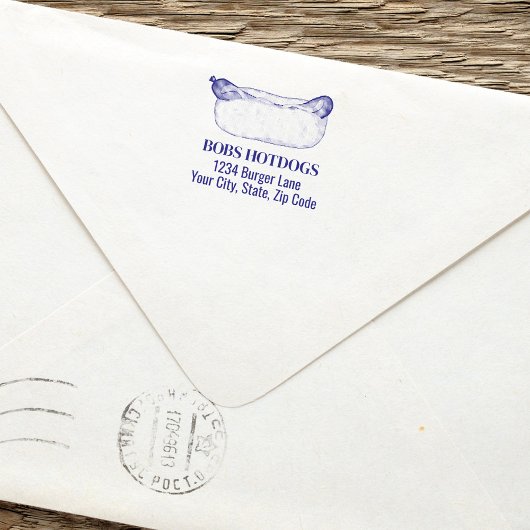 ビジネスモダンホットドッグのカスタムアドレス セルフインキングスタンプ