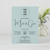 ビジネスモダンミニマリストの招待者と会って挨拶する 招待状 (スタンド正面)