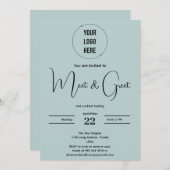 ビジネスモダンミニマリストの招待者と会って挨拶する 招待状 (正面/裏面)