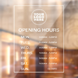 ビジネスモダンミニマルロゴの営業時間 ウィンドウサイン