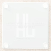 ビジネスモダンモノグラムの検索 | グレイ ガラスコースター (裏面)