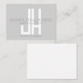 ビジネスモダンモノグラムの検索 | グレイ ノートカード (正面/裏面)