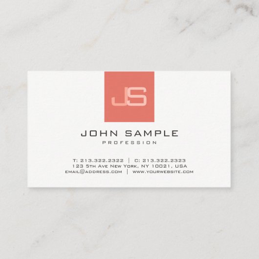 ビジネスモダンモノグラムエレガントテンプレート 名刺 (裏面)