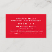 ビジネスモダンレッドブラックモノグラムロゴ 名刺 (裏面)