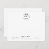 ビジネスモダンロゴおよび名前フラットノートカード ノートカード (正面/裏面)