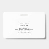 ビジネスモダンロゴとナース写真ID バッジ (裏面)