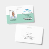 ビジネスモダンロゴとナース写真ID バッジ (正面＆裏面)