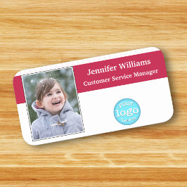 ビジネスモダンロゴのエグゼクティブ従業員ID写真 名札